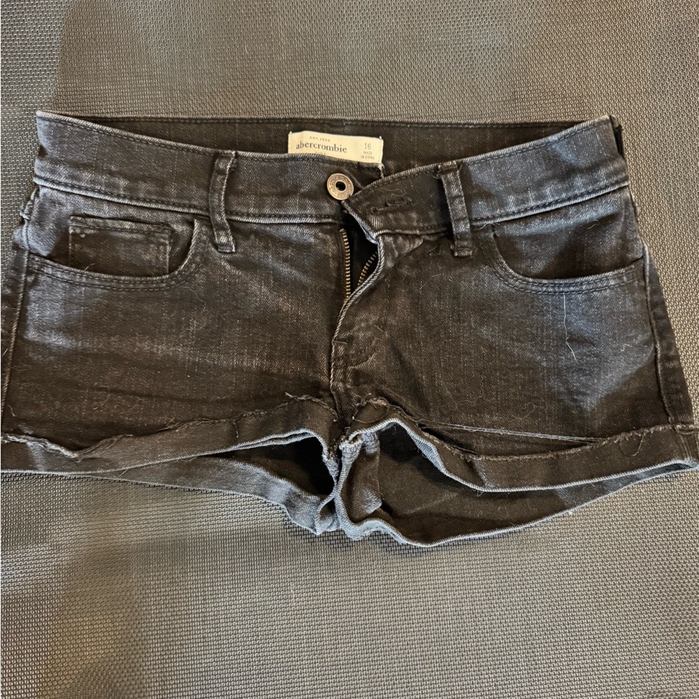 Abercrombie Kids Black Denim Shorts